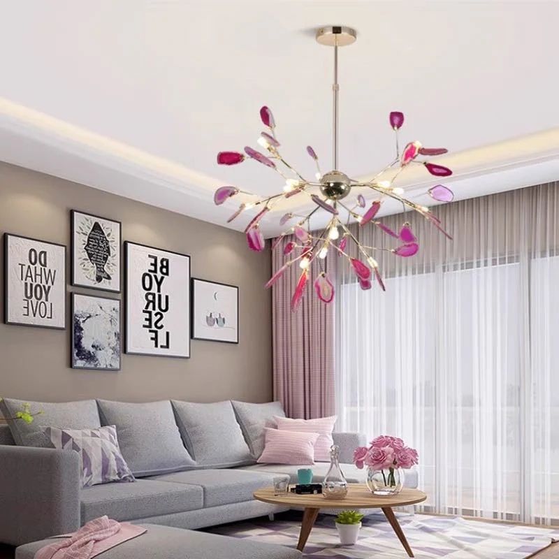 Multi Colour Glass Chandelier with Branch Style Design - Image 5