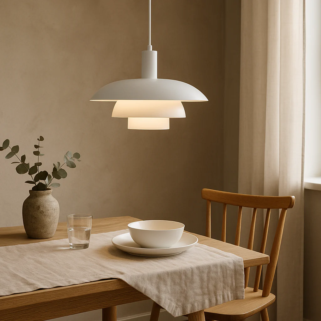 Multi tier ceiling pendant lamp with wide dome shade - Image 11