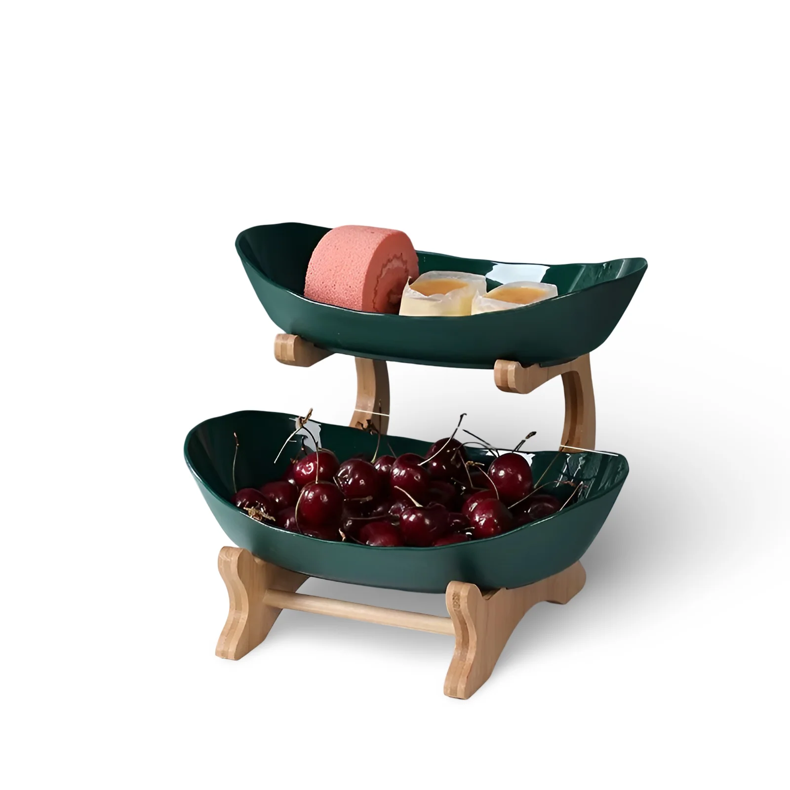 Multi Tier Fruit Bowl with Wooden Stand and Trays - Image 16