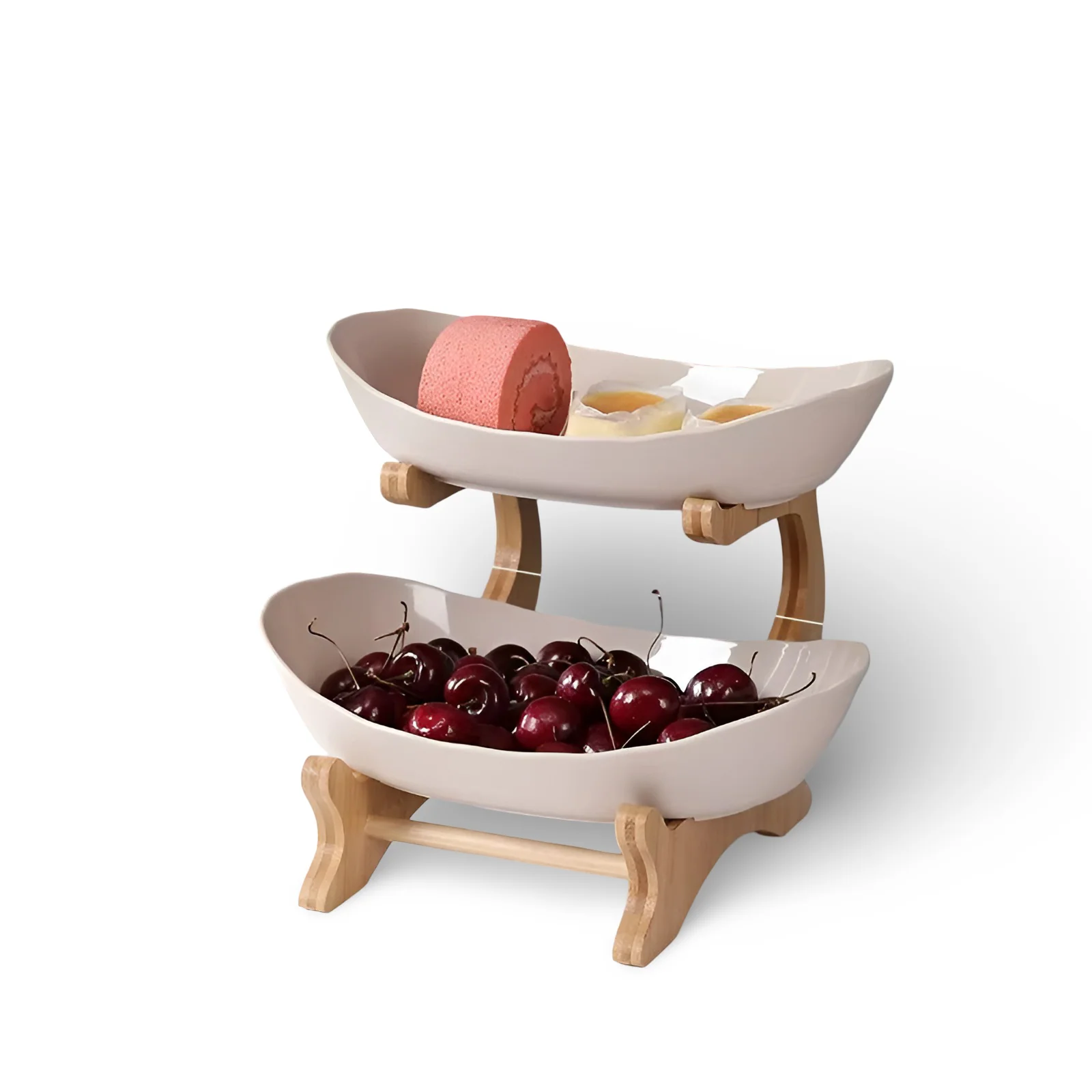 Multi Tier Fruit Bowl with Wooden Stand and Trays - Image 18