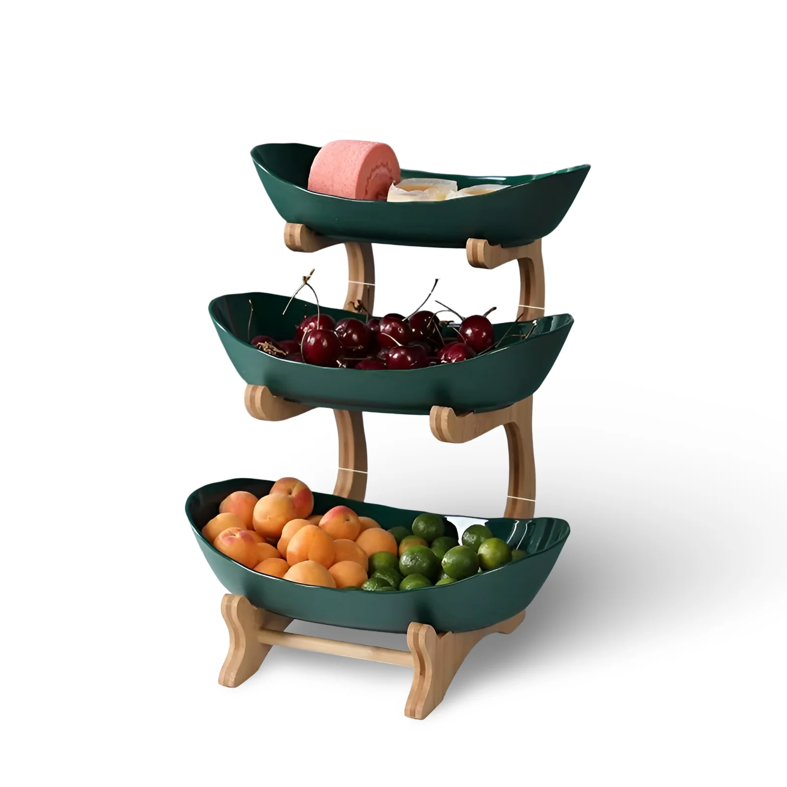 Multi Tier Fruit Bowl with Wooden Stand and Trays - Image 19