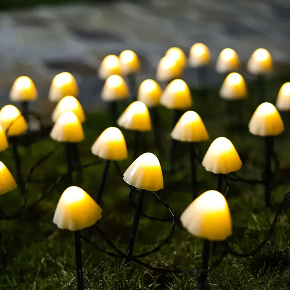 Mushroom Shaped Solar LED Path Lights for Outdoor Use - Image 4