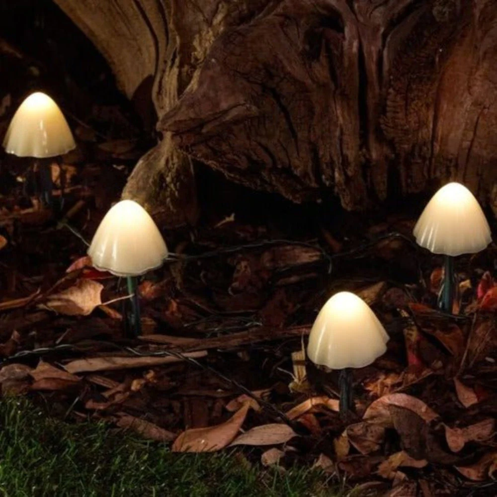 Mushroom Shaped Solar LED Path Lights for Outdoor Use - Image 5