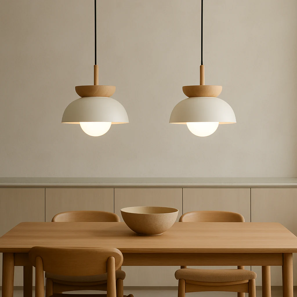 Nordic Wooden Dome Pendant Light - Image 2