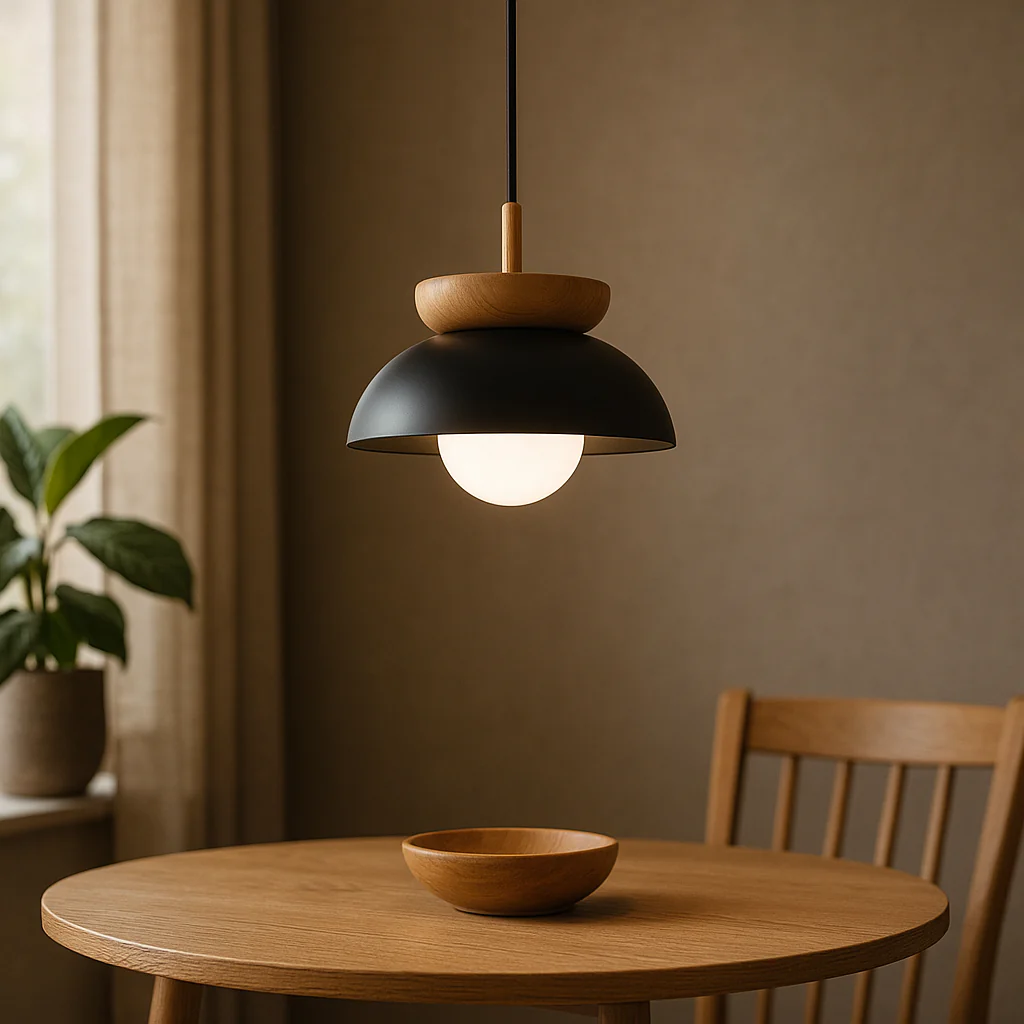 Nordic Wooden Dome Pendant Light - Image 5