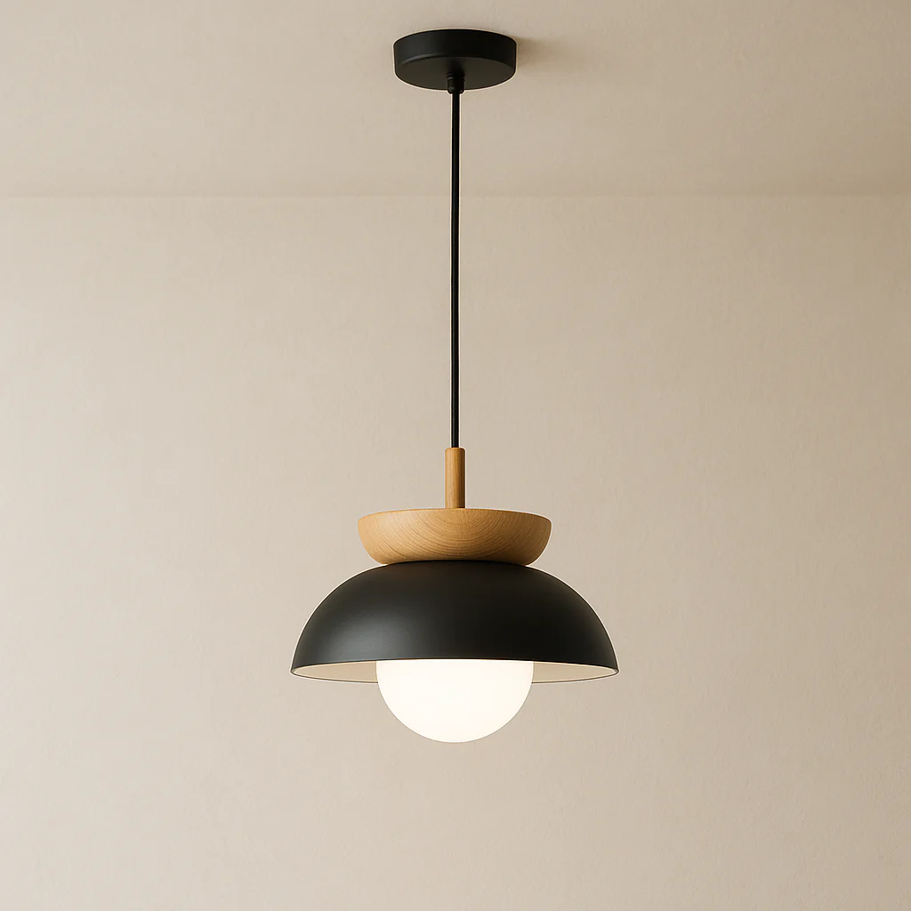 Nordic Wooden Dome Pendant Light - Image 6