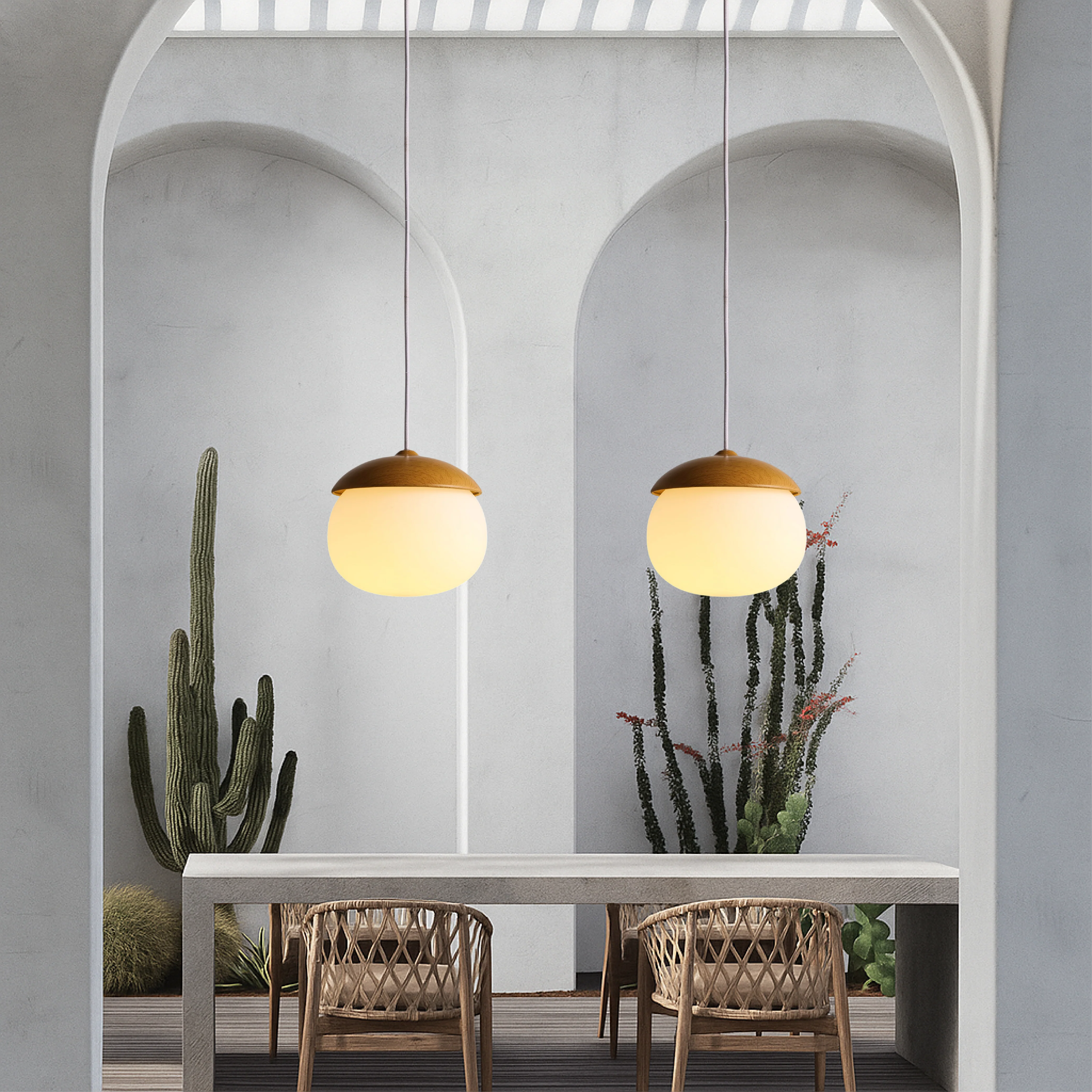 Nordic Wooden Pendant Light - Image 3