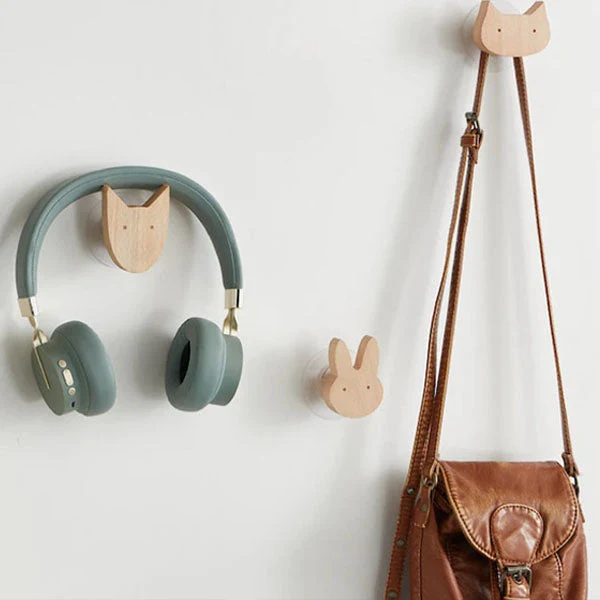 Wooden Animal Wall Hooks Coat Adhesive Hook Rack - Image 10