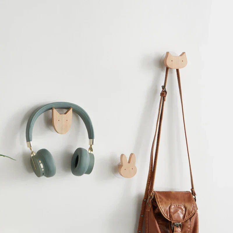 Wooden Animal Wall Hooks Coat Adhesive Hook Rack - Image 5