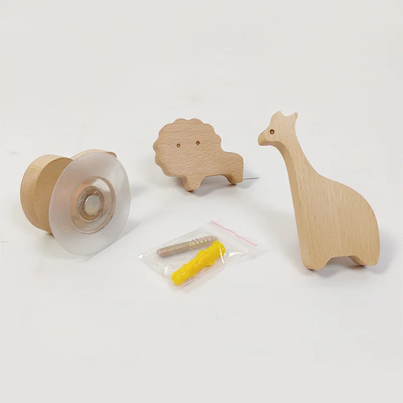 Wooden Animal Wall Hooks Coat Adhesive Hook Rack - Image 6