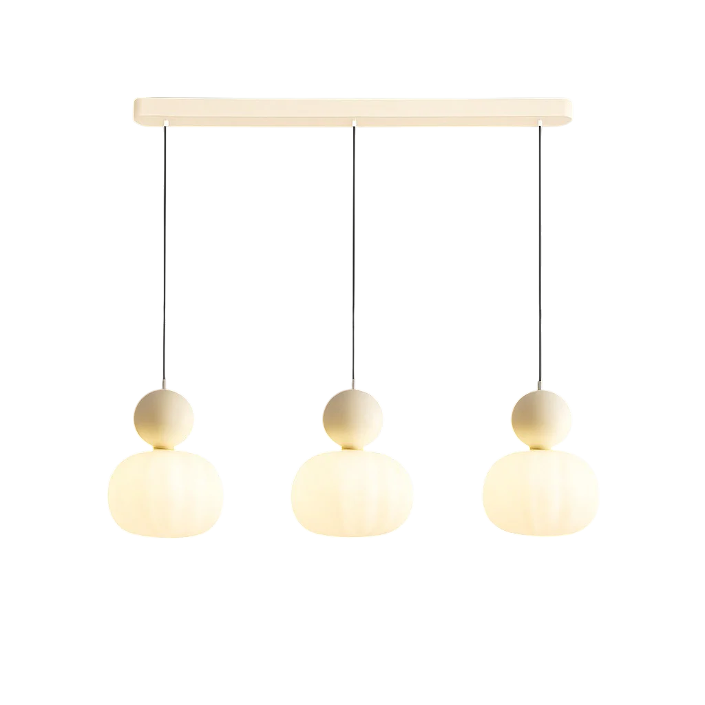 Opal glass pendant light with coloured sphere cap - Image 14