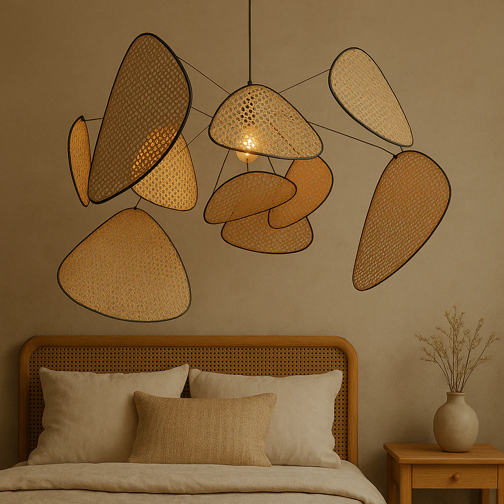 Organic Rattan Sculpture Pendant Light - Image 6