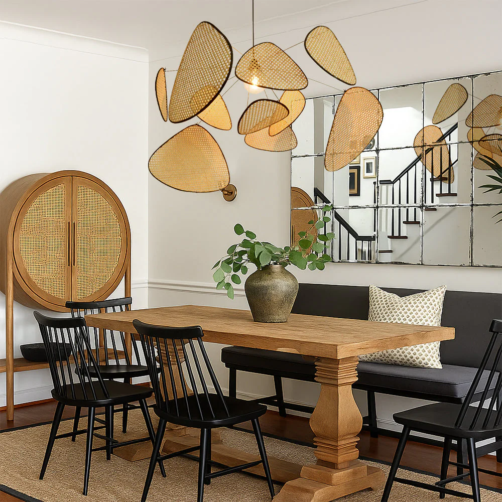 Organic Rattan Sculpture Pendant Light - Image 7