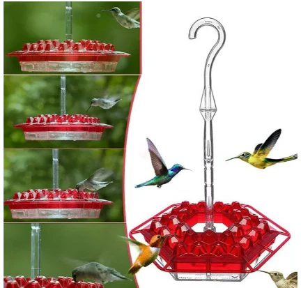 Outdoor Hanging Hummingbird Feeder with Ant Guard Nectar Tray - Image 5