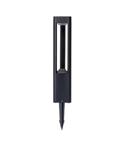 Outdoor LED Bollard Light Black Rectangular Garden Path Lamp - Image 12
