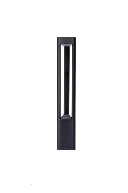 Outdoor LED Bollard Light Black Rectangular Garden Path Lamp - Image 13