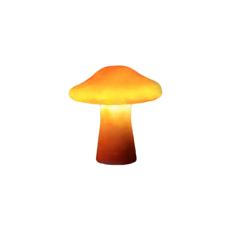 Outdoor Mushroom LED Garden Lamp Set in Orange Resin - Image 5