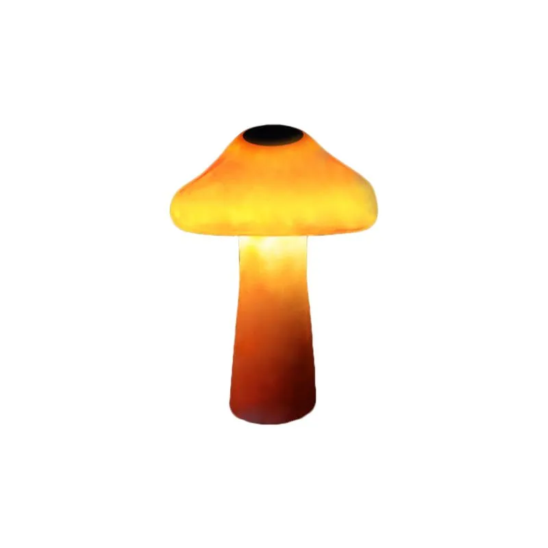 Outdoor Mushroom LED Garden Lamp Set in Orange Resin - Image 6