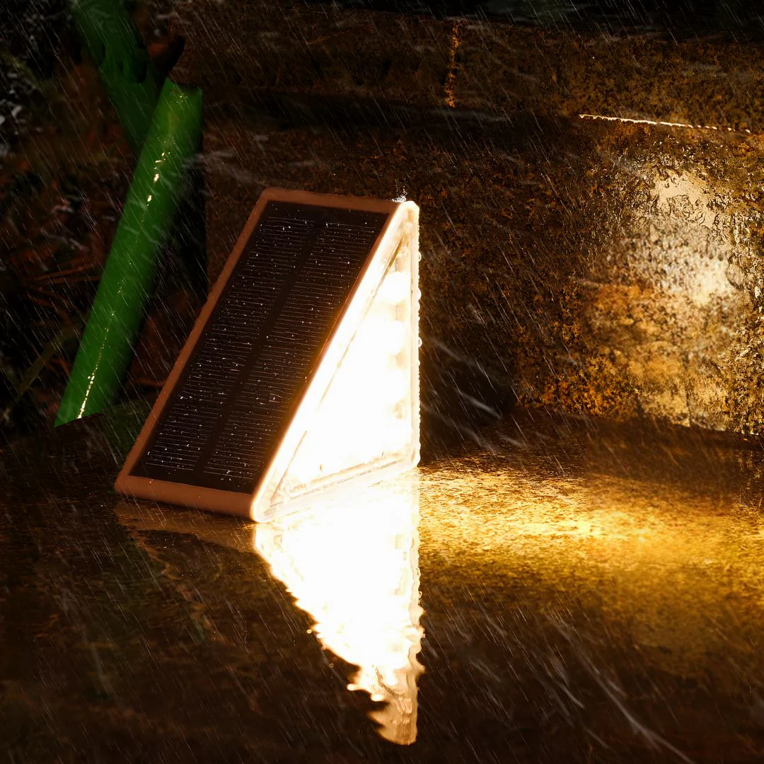 Outdoor Solar Powered LED Step Lights with Triangular Design - Image 13