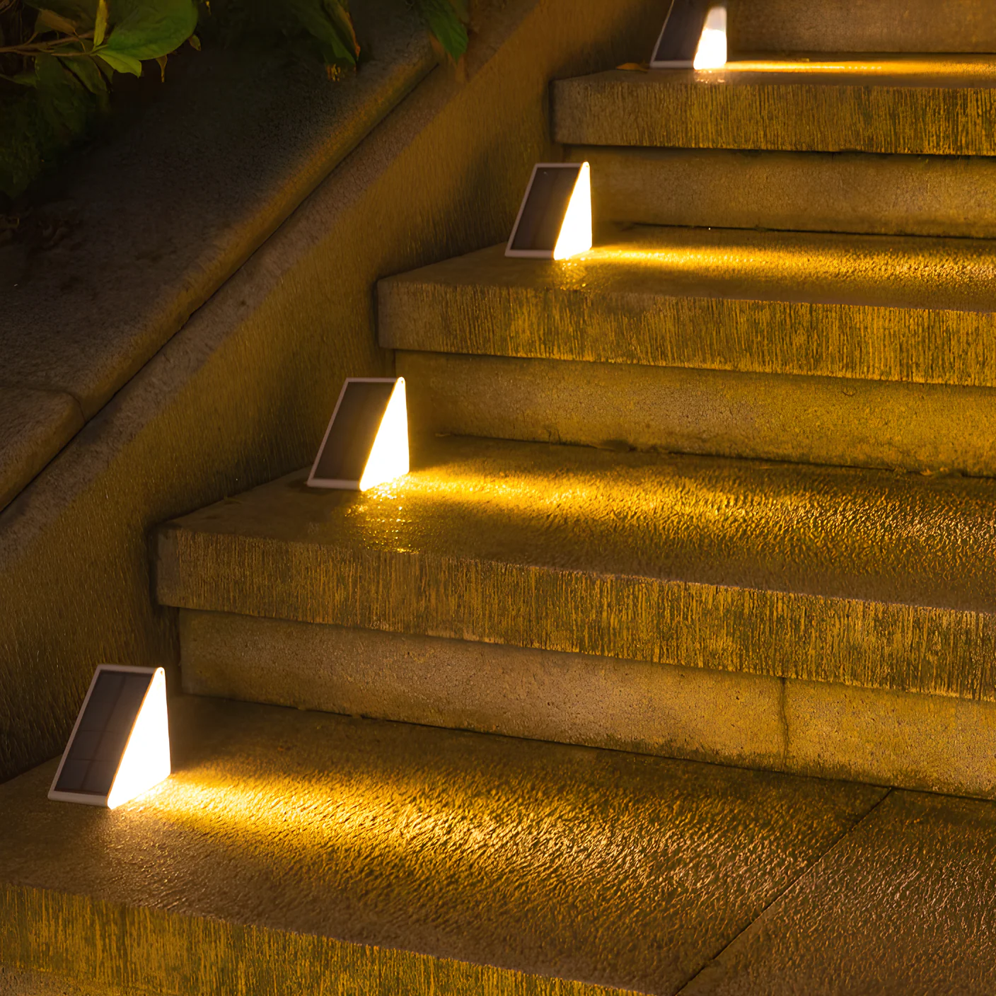 Outdoor Solar Powered LED Step Lights with Triangular Design - Image 3