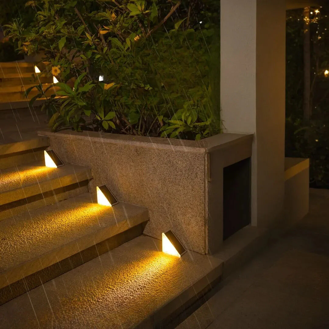 Outdoor Solar Powered LED Step Lights with Triangular Design - Image 4