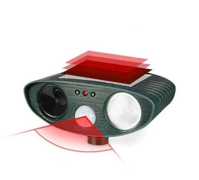 Outdoor Solar Ultrasonic Repeller for Animals with Sensor Light - Image 3