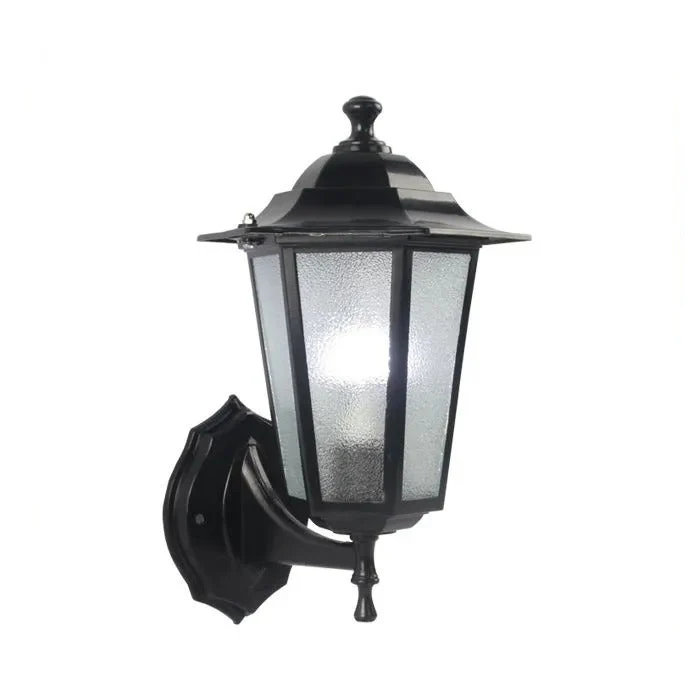 Outdoor Wall Lantern with Motion Sensor and Black Metal Frame - Image 2