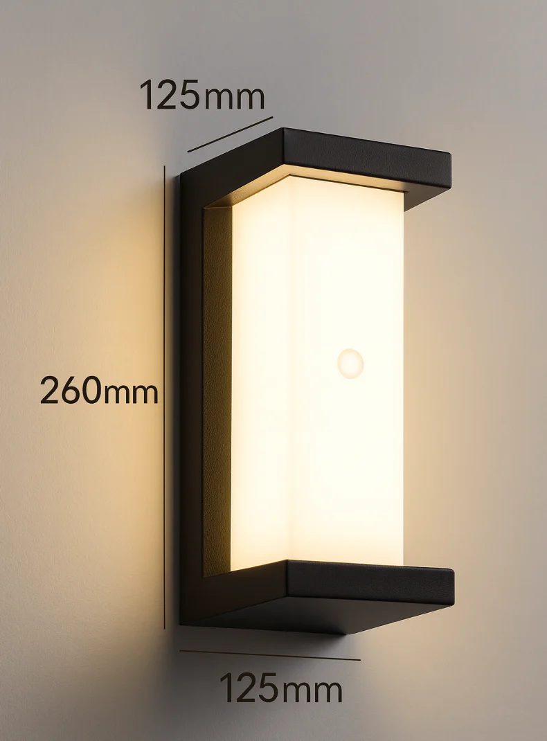 Outdoor Wall Light Black Wall Mounted With Motion Sensor - Image 7