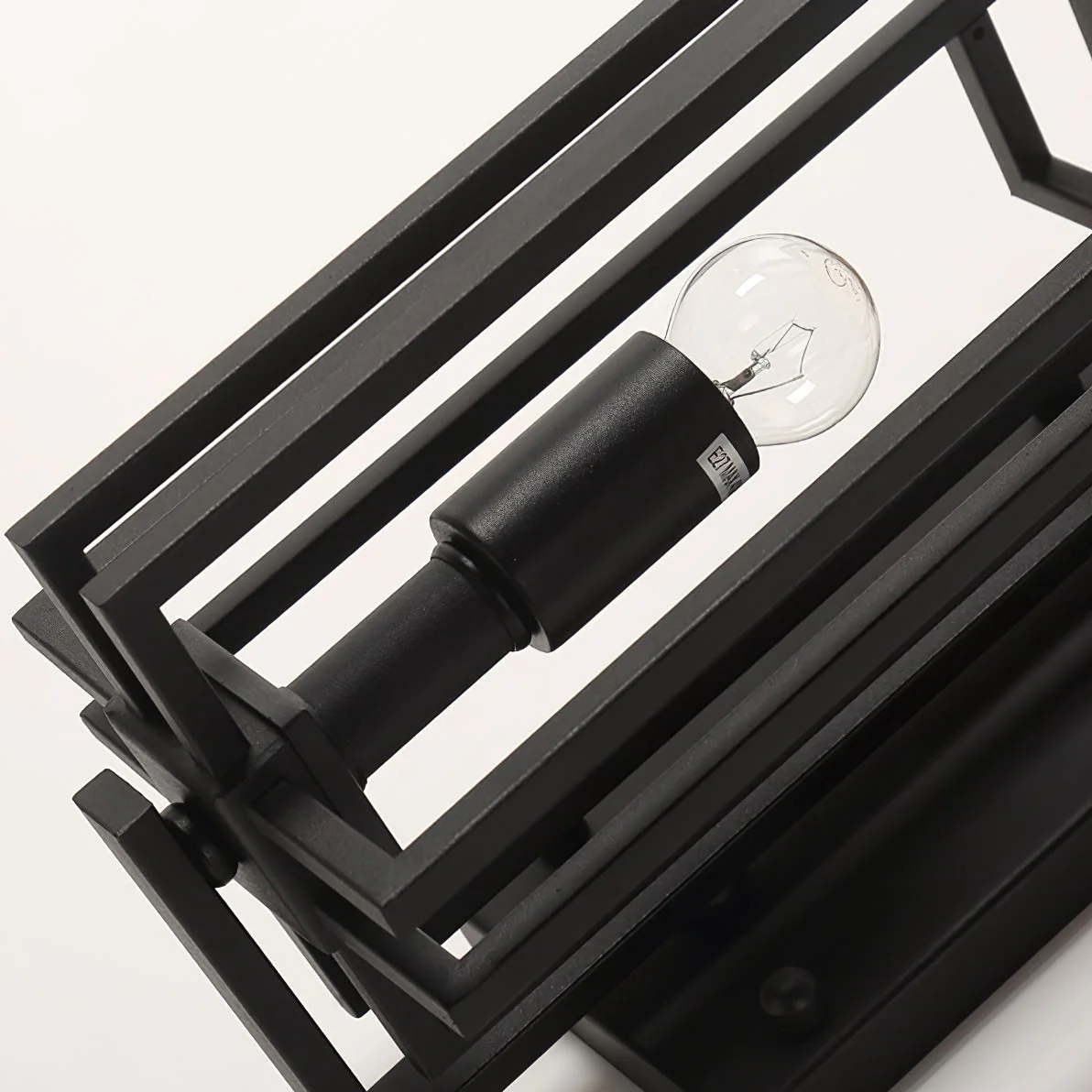Outdoor Wall Light Rectangular Glass Shade with Metal Frame - Image 11