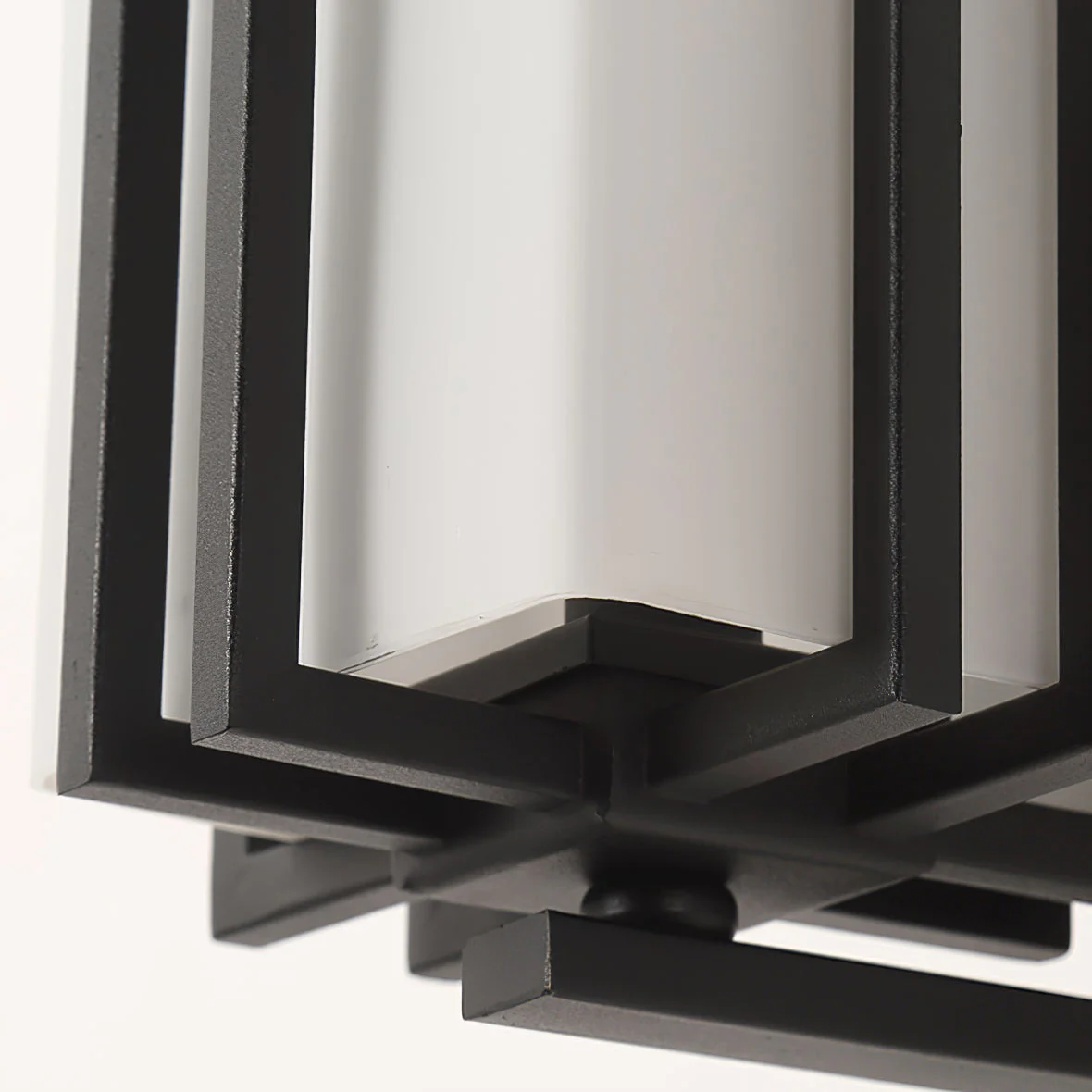 Outdoor Wall Light Rectangular Glass Shade with Metal Frame - Image 12
