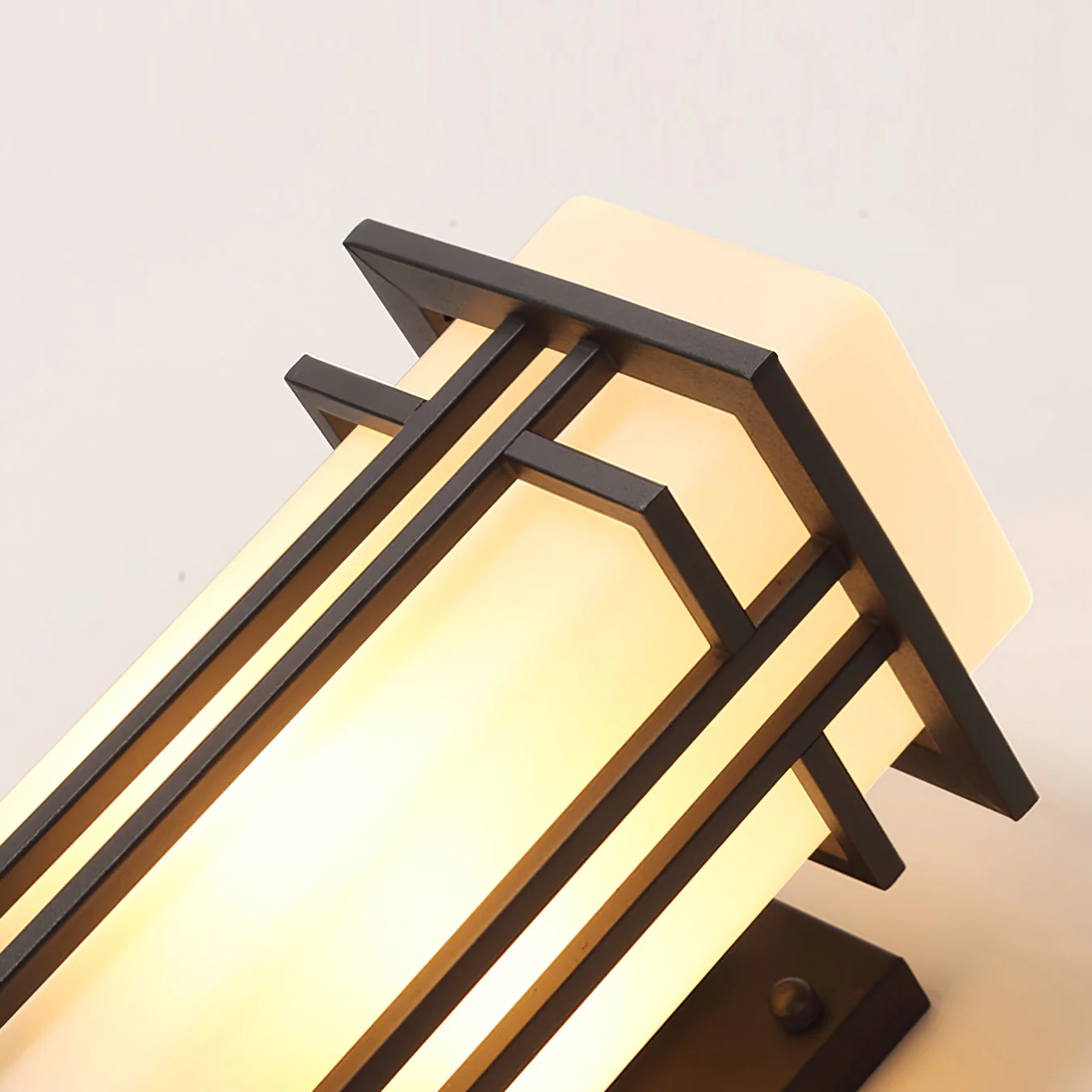 Outdoor Wall Light Rectangular Glass Shade with Metal Frame - Image 14