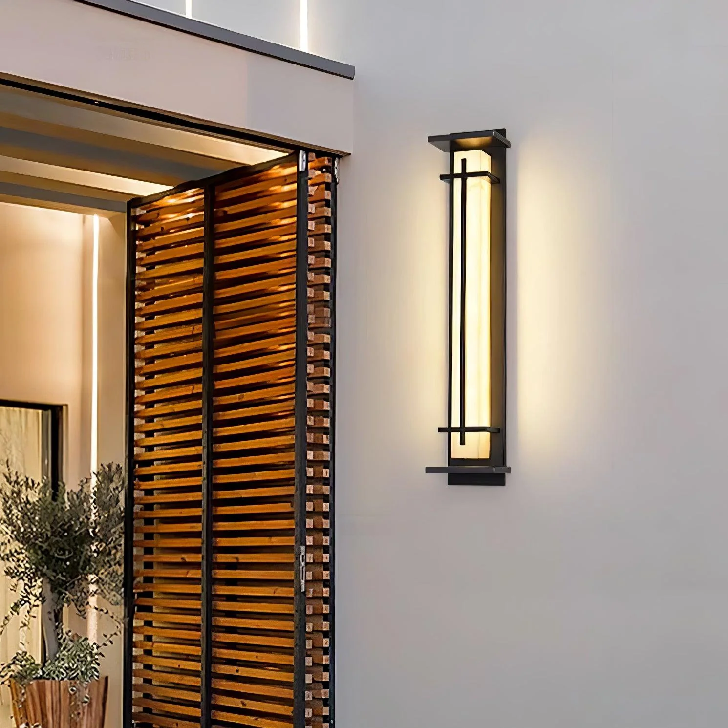 Outdoor Wall Light Waterproof LED Alabaster Style Exterior Lamp - Image 2