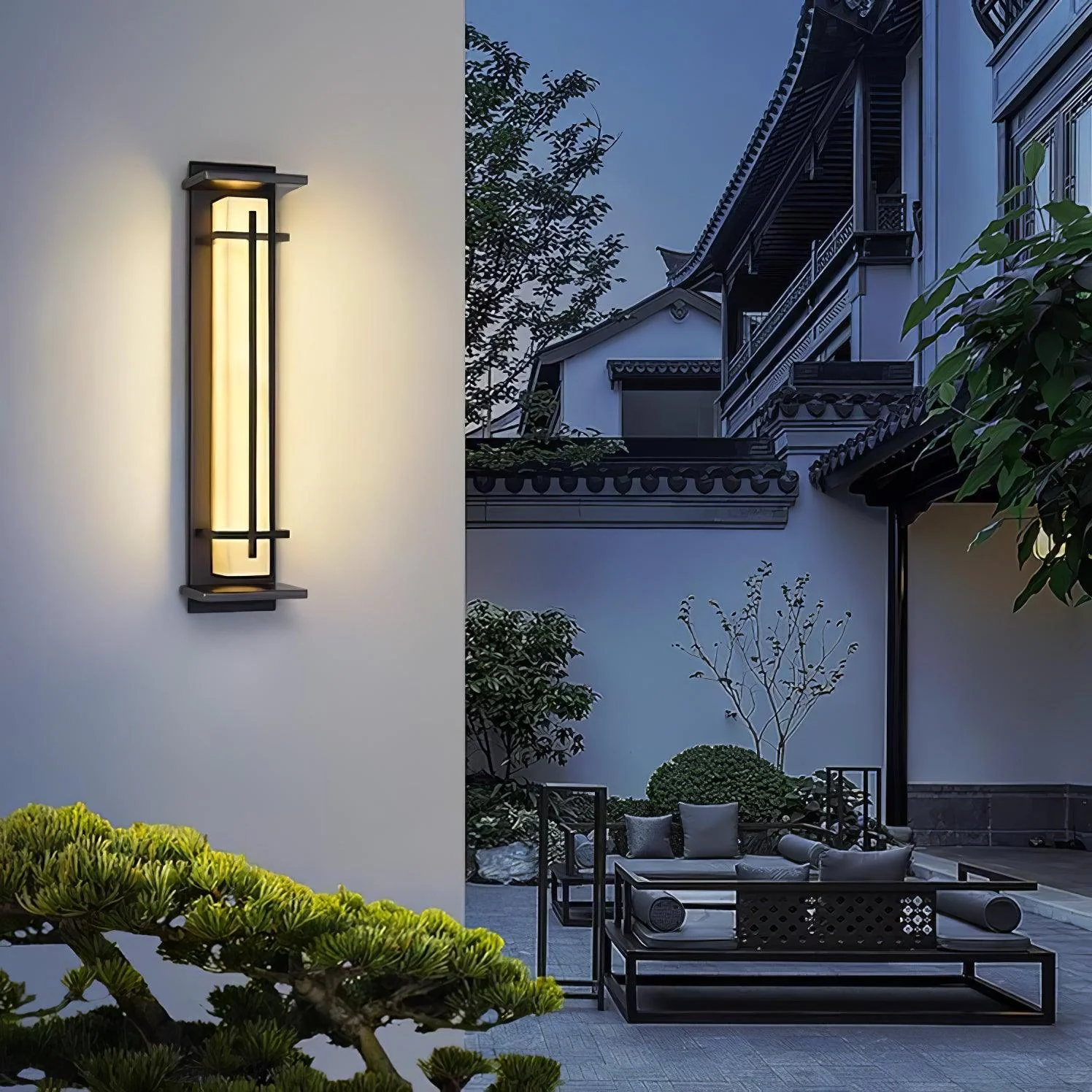 Outdoor Wall Light Waterproof LED Alabaster Style Exterior Lamp - Image 4
