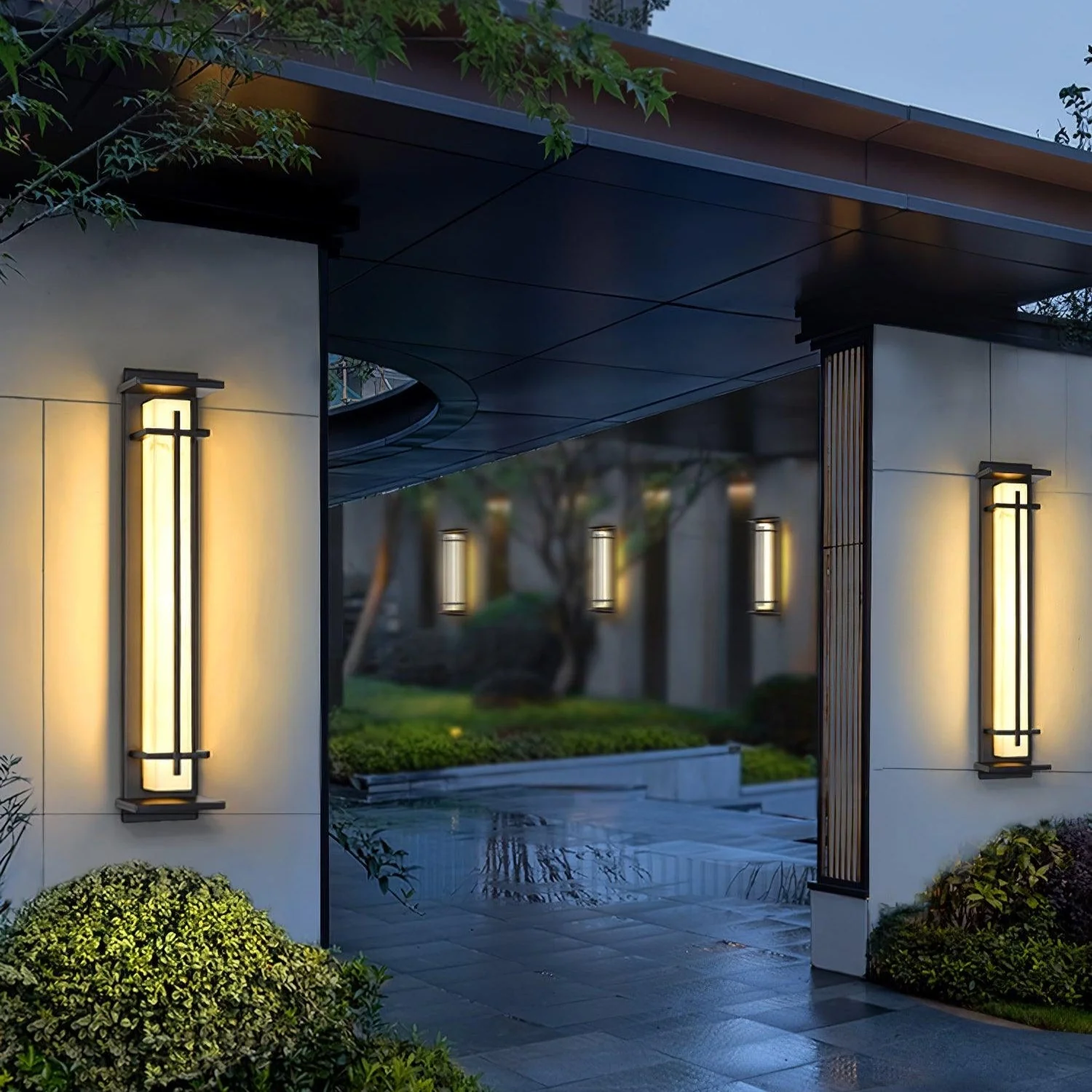 Outdoor Wall Light Waterproof LED Alabaster Style Exterior Lamp - Image 5