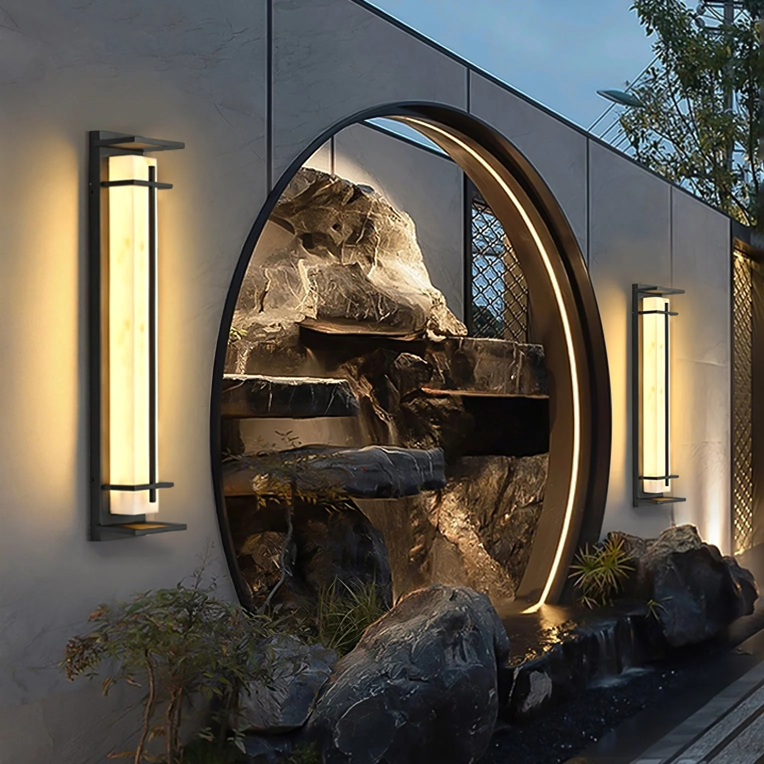 Outdoor Wall Light Waterproof LED Alabaster Style Exterior Lamp - Image 7