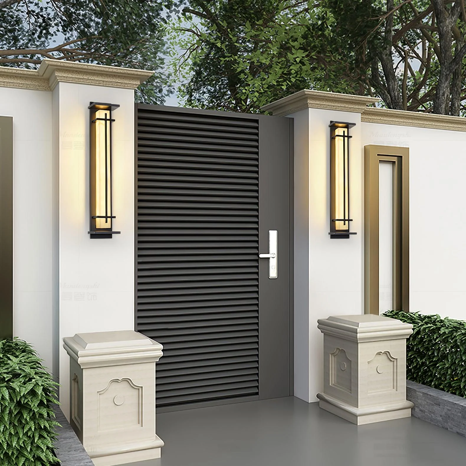 Outdoor Wall Light Waterproof LED Alabaster Style Exterior Lamp - Image 9
