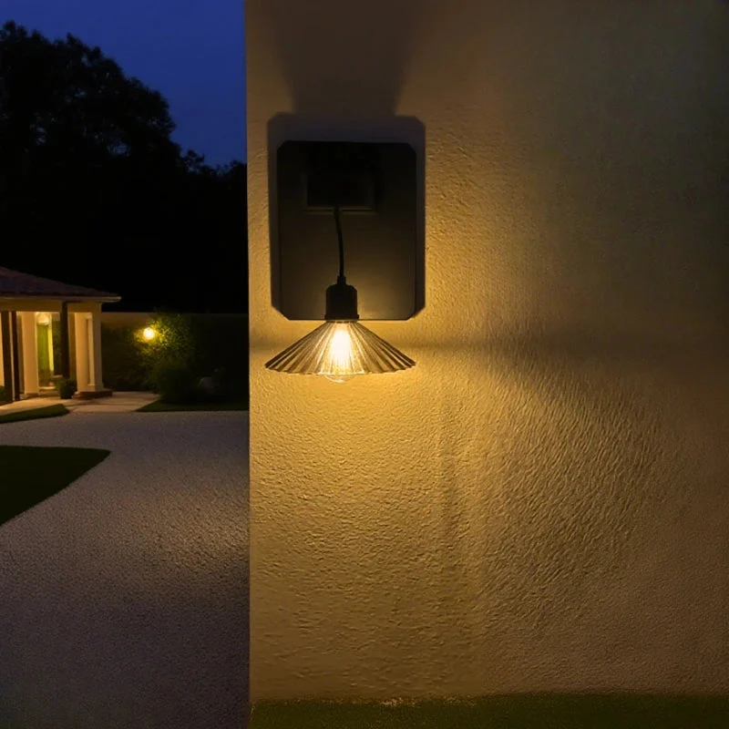 Outdoor Wall Light With Hanging Shade And Dusk Sensor - Image 6