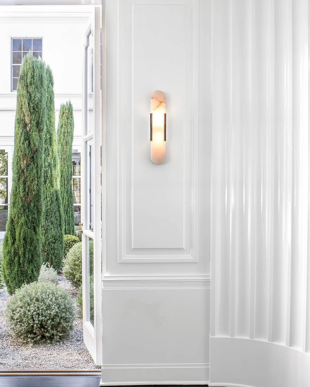 Oval Marble Wall Sconce with Soft LED Ambient Lighting - Image 4
