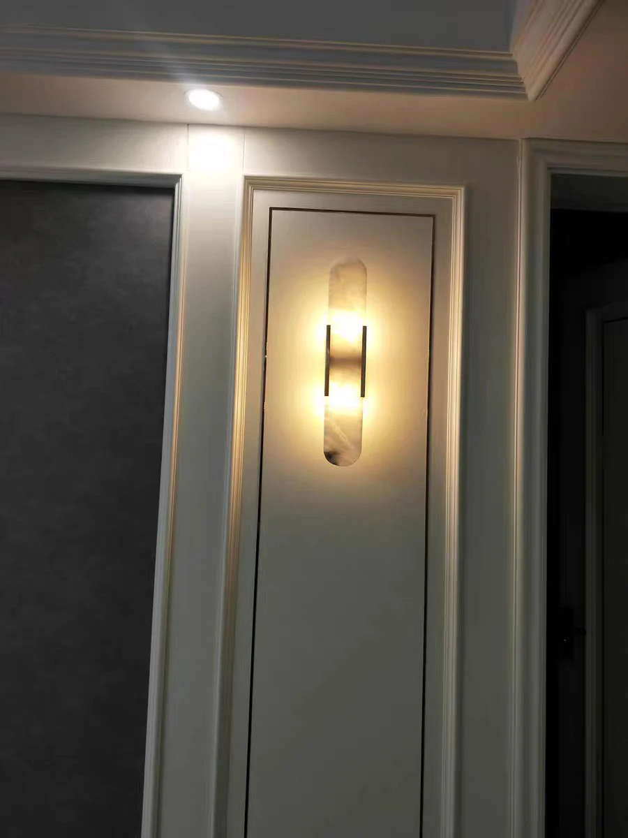 Oval Marble Wall Sconce with Soft LED Ambient Lighting - Image 5