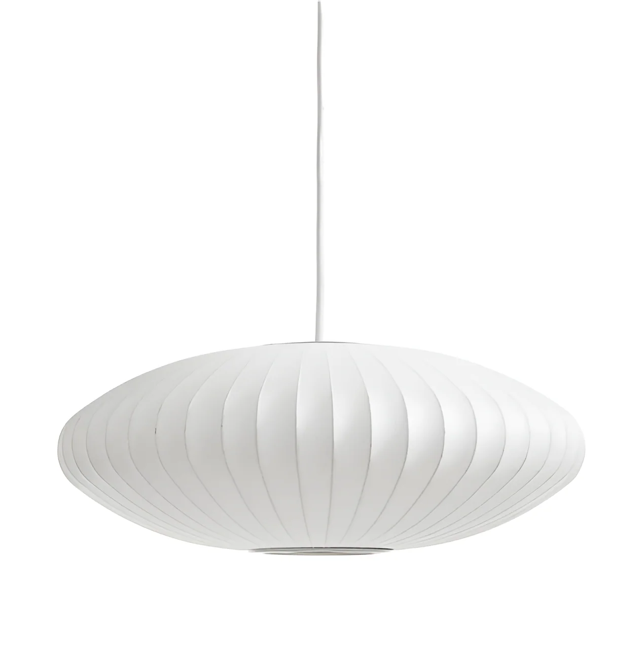 Oval pendant light with vertical lined shade - Image 6