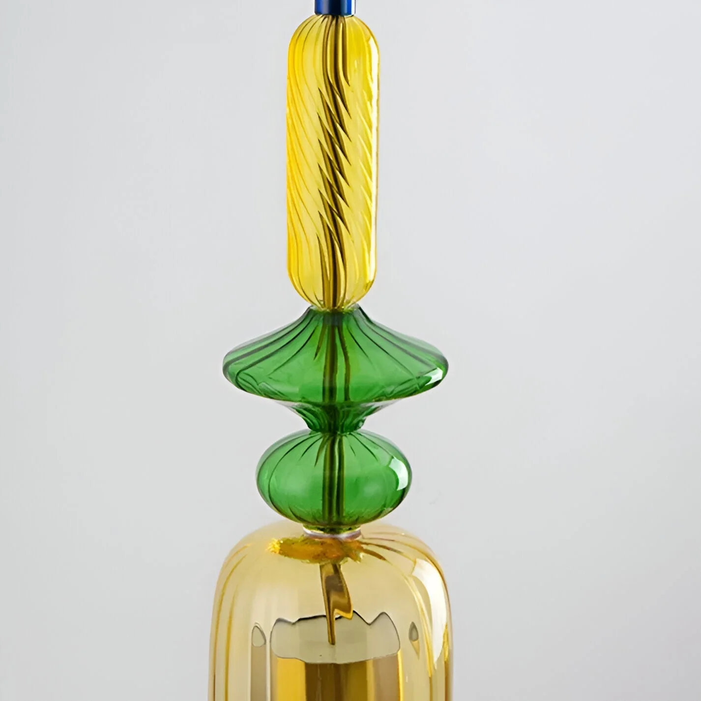 Pastel coloured glass pendant light with bell shade - Image 22