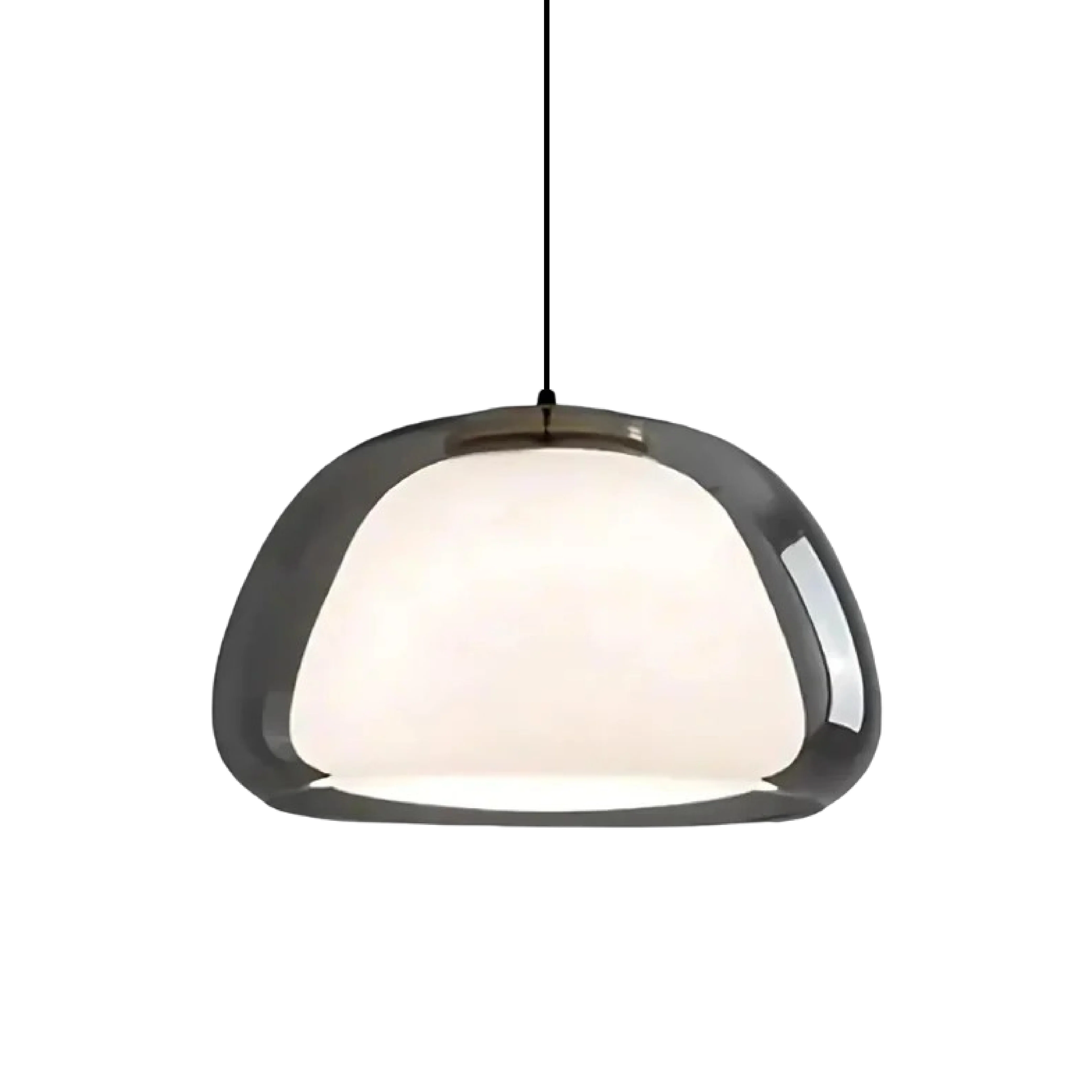 Pendant lamp with double glass jelly shaped shade - Image 11