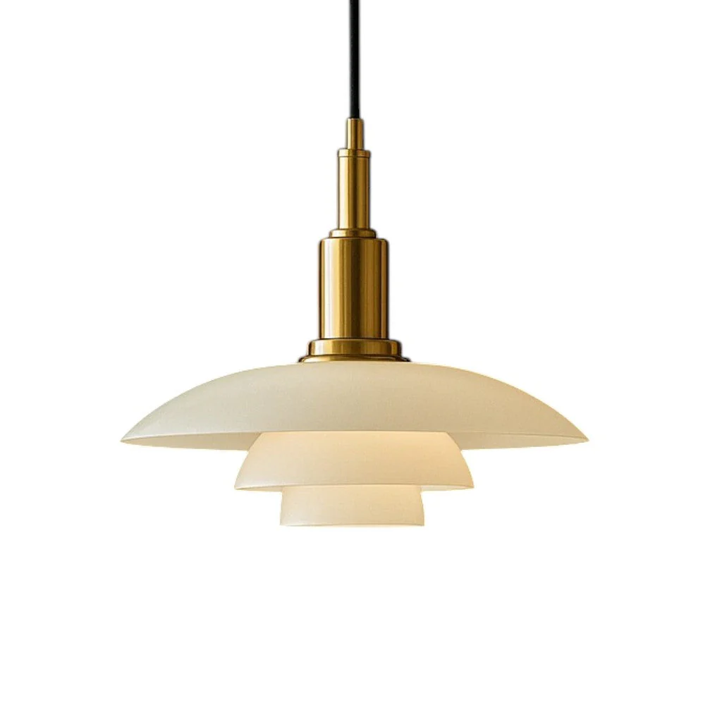 Pendant light with layered opal glass shade - Image 10