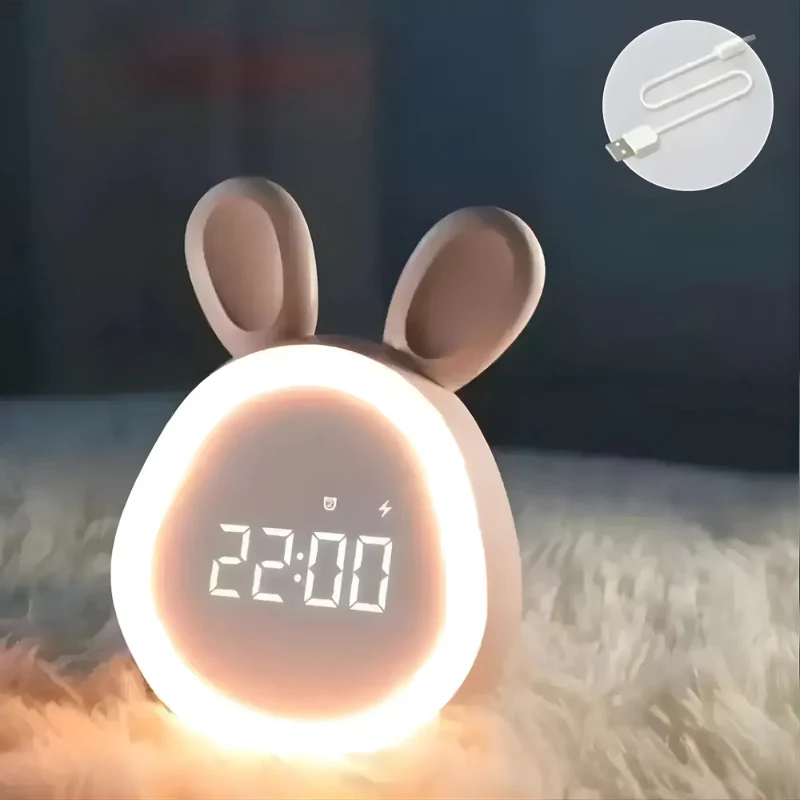 Rabbit Digital Alarm Clock With Night Light - Image 2