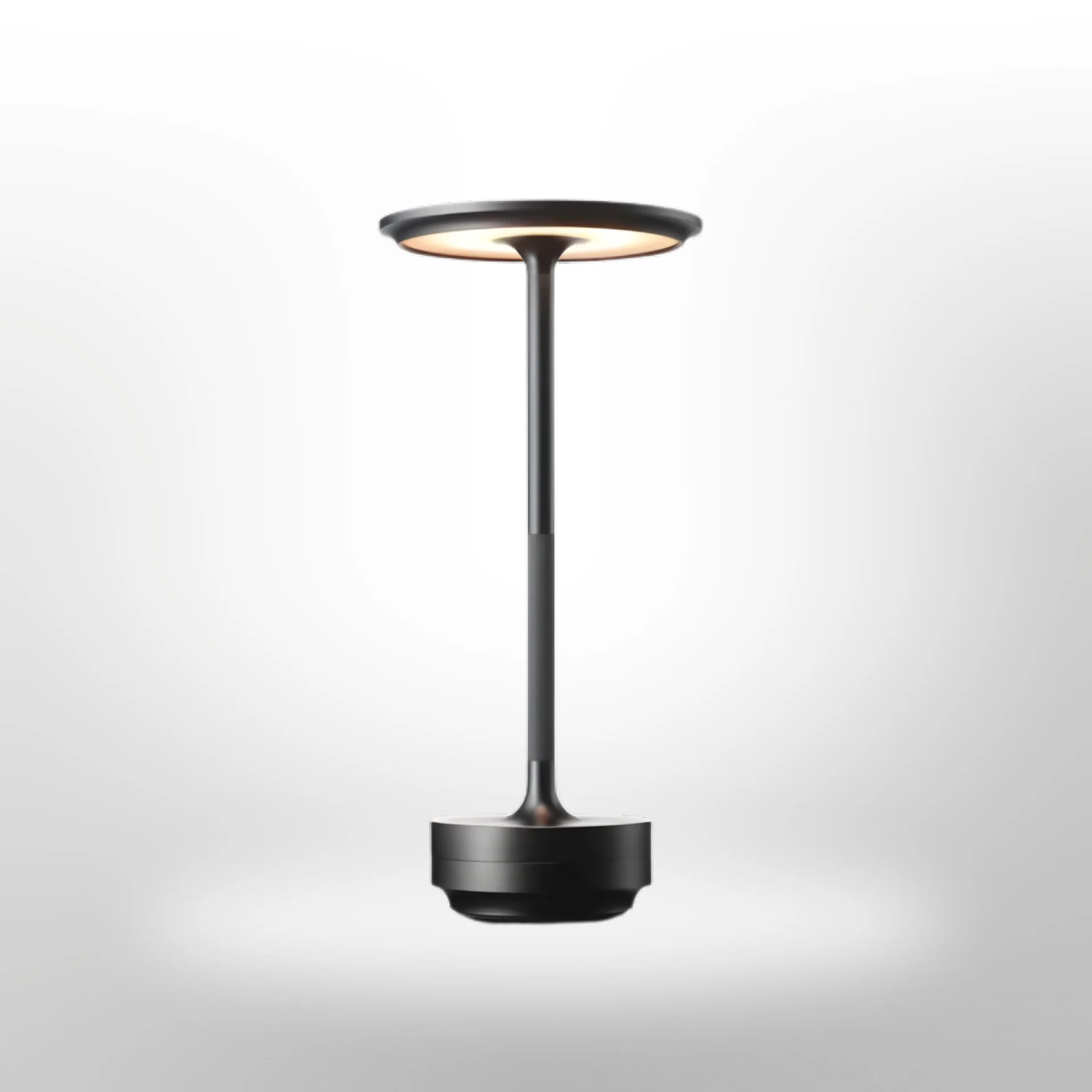 Rechargeable LED Table Lamp with Disc Light Head and Metal Base - Image 12