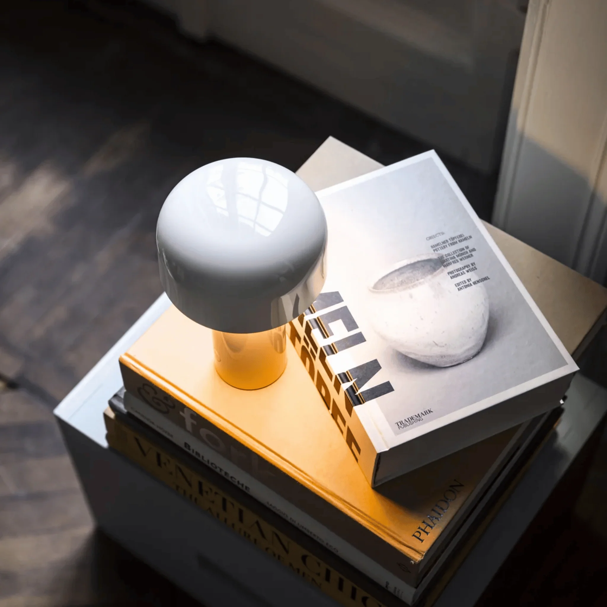 Rechargeable LED Table Lamp with Metal Shade - Image 4