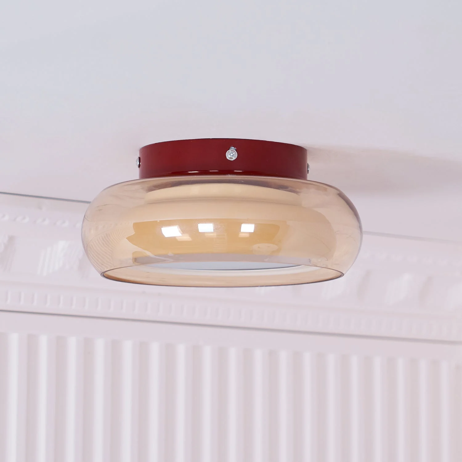 Retro Amber Glass Flush Mount Ceiling Light - Image 12
