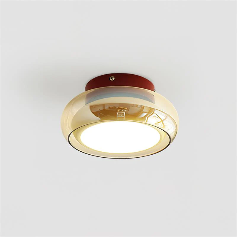 Retro Amber Glass Flush Mount Ceiling Light - Image 13