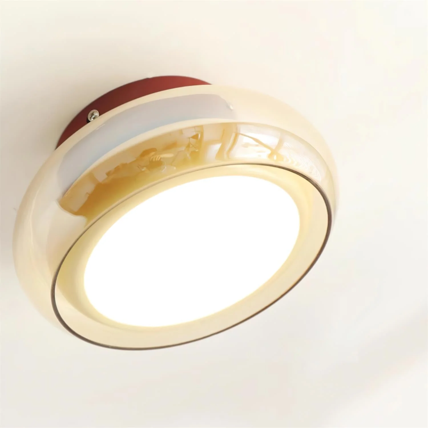 Retro Amber Glass Flush Mount Ceiling Light - Image 8