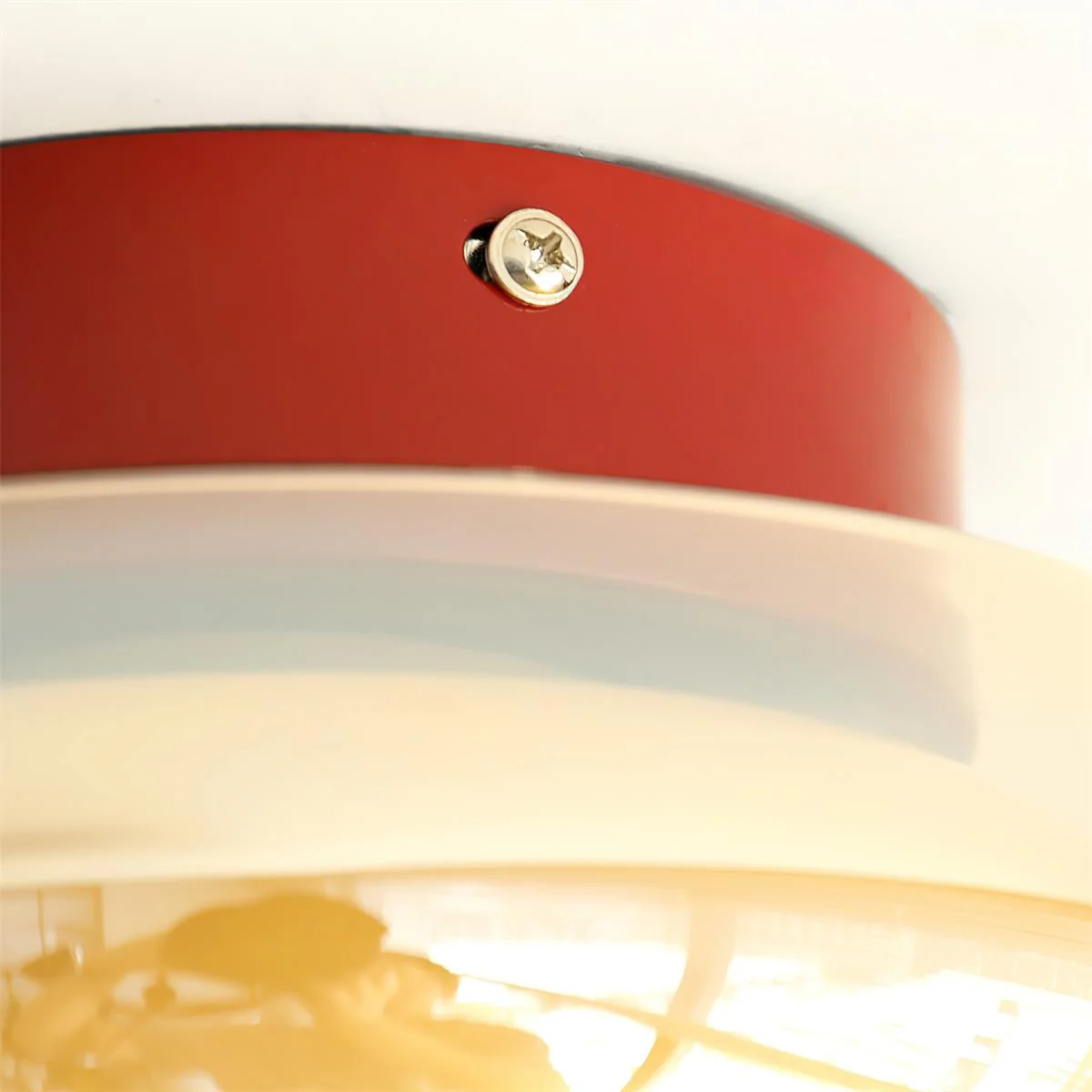 Retro Amber Glass Flush Mount Ceiling Light - Image 9